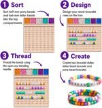 2 Pack Pony Bead Tray Set with Needles for Kandi Bracelets, Jewelry Making Organizer - Image 4