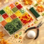 DIY Beaded Plant Kit: Autumn Glass Beads, Suncatcher, Jewelry Making Craft Set - Image 2