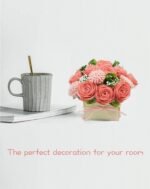 DIY Felt Flower Bouquet Craft Kit: Pink Roses, Carnations, Beginner Floral Decor - Image 5