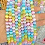 60PCS 6MM Colorful Selenite Gypsum Crystal Stone Beads for Jewelry Making DIY Bracelet Crafts - Image 3