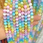60PCS 6MM Colorful Selenite Gypsum Crystal Stone Beads for Jewelry Making DIY Bracelet Crafts - Image 5