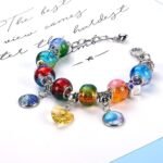 50PCS European Style Beads, Silver Plated Spacer Beads, Colorful Crystal Life Tree Pendant
