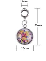 50PCS European Style Beads, Silver Plated Spacer Beads, Colorful Crystal Life Tree Pendant - Image 4
