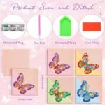 Butterfly Diamond Painting Corner Bookmarks, DIY Leather Diamond Art Craft (4PCS) - Image 4