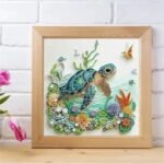 Sea Turtle Diamond Painting Kit: 5D Crystal Rhinestone Art (11.8 Inch)