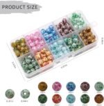 200PCS 8MM Ice Flower Glass Beads: 10 Colors Crystal Floral Beads for Jewelry Making - Image 3