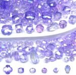 Purple Glass Beads Assorted Shapes Faceted Crystal for Jewelry Making Crafts