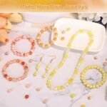 720PCS 8MM Glass Beads Jewelry Making Kit: 24 Colors Orange Yellow Round Loose Beads - Image 4