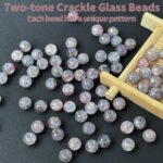 400PCS 8MM Gold Pink Crackle Glass Beads: Round Spacer Beads for Jewelry Making - Image 4