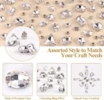 120PCS White Sew On Rhinestones Large Flatback Gems Silver Crystal Charms for Bedazzling Crafts - Image 4