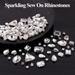 120PCS White Sew On Rhinestones Large Flatback Gems Silver Crystal Charms for Bedazzling Crafts
