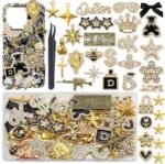 Gold Junk Charms Kit: Luxury Rhinestone DIY Phone Case Decor, Y2K Punk Craft Supplies