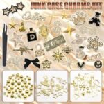 Gold Junk Charms Kit: Luxury Rhinestone DIY Phone Case Decor, Y2K Punk Craft Supplies - Image 2