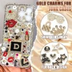 Gold Junk Charms Kit: Luxury Rhinestone DIY Phone Case Decor, Y2K Punk Craft Supplies - Image 3