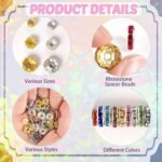 610PCS Rhinestone Spacer Beads: 6-10MM Gold Silver Rondelle Large Hole for DIY Jewelry - Image 5