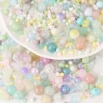 300G Assorted Cracked Glass Beads: Spacer, Seed, Mixed Sizes for DIY Jewelry Making