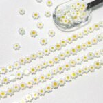 60PCS White Daisy Glass Flower Beads Handmade Crystal Spacer Beads for Jewelry Making Bracelets - Image 5