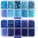 Blue Glass Seed Beads & Sequins Craft Kit: 20 Colors Jewelry Making Supplies - Image 2