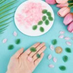 160PCS Flower Leaf Beads: Pink Petal, Green Leaf Charms for Jewelry Making Crafts - Image 3
