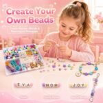850PCS Beaded Keychain Bracelet Charm Kit: Acrylic Letters, Unicorn Charms, DIY Jewelry Making Set - Image 4