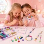 850PCS Beaded Keychain Bracelet Charm Kit: Acrylic Letters, Unicorn Charms, DIY Jewelry Making Set