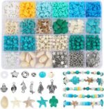 Ocean Beads Bracelet Making Kit: Sea Shell, Starfish, Turtle Charms for DIY Jewelry - Image 2