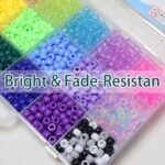 Glow in the Dark Pony Beads Kit: 2300PCS Kandi Bracelet, Keychain Making Set - Image 3