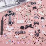 Black Junk Phone Case Charms Kit | Kawaii Bows, Pearls, Rhinestones, Statement Charms