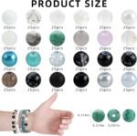 600PCS 8MM Glass Beads: 24 Colors Crystal Round Beads for Jewelry Making - Image 3