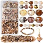 Brown Crystal Glass Beads Assorted Sizes for Jewelry Making, DIY Crafts - Image 2