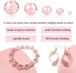 Pink Faceted Glass Rondelle Beads for Jewelry Making (2-10MM) - Image 5