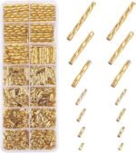 Golden Twisted Bugle Beads Kit: 1606 Pieces, 7 Sizes Metallic Tube Spacer Beads - Image 2