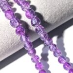 Purple Crackle Glass Beads | 10MM Round Spacer Beads for Jewelry Making - Image 2