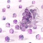 Purple Crackle Glass Beads | 10MM Round Spacer Beads for Jewelry Making