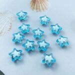 50PCS 19MM Aquamarine Acrylic Star Beads | Colorful Spacer Beads for DIY Bracelet Necklace Crafts - Image 2