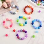 150PCS 15MM Silicone Round Beads | 30 Colors Focal Beads for Pens, Keychains, Bracelets