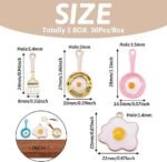 30PCS Food Pendant Charms: Frying Pan, Egg, Spatula Enamel Charms for Jewelry Making - Image 3