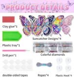 Butterfly Diamond Art Suncatcher Kit: DIY Gem Painting Window Hanging Craft (4PCS) - Image 3