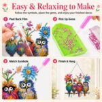 Colorful Birds Diamond Art Suncatcher Kit: DIY Gem Painting Window Hanging - Image 5