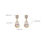 Pear Drop CZ Dangle Earrings | Cubic Zirconia Water Drop Earrings | Stainless Steel Teardrop Dangle Earrings | Elegant Everyday Jewelry Gift - Image 3