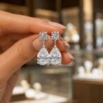 Pear Drop CZ Dangle Earrings | Cubic Zirconia Water Drop Earrings | Stainless Steel Teardrop Dangle Earrings | Elegant Everyday Jewelry Gift - Image 5