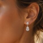 Pear Drop CZ Dangle Earrings | Cubic Zirconia Water Drop Earrings | Stainless Steel Teardrop Dangle Earrings | Elegant Everyday Jewelry Gift - Image 6