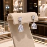 Pear Drop CZ Dangle Earrings | Cubic Zirconia Water Drop Earrings | Stainless Steel Teardrop Dangle Earrings | Elegant Everyday Jewelry Gift - Image 2