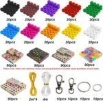 DIY Beaded Keychain Making Kit | Letter Heart Beads, Swivel Hooks, Cords Bag Charms - Image 2