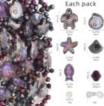 Ocean Glass Beads Jewelry Making Kit: Fish, Starfish, Turtle Shell Charms, Bicone Spacers - Image 2