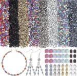 6540PCS Square Glass Beads: 8 Styles Opaque Crystal Spacer Beads for Jewelry Making Crafts - Image 2