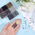 6540PCS Square Glass Beads: 8 Styles Opaque Crystal Spacer Beads for Jewelry Making Crafts