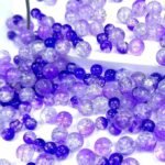 Purple Crackle Glass Beads: 6MM 8MM Round Crystal Spacer for Jewelry Making - Image 3