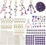Lip Gloss Keychain Making Kit: Amethyst Crystal Beads, Charms, DIY Jewelry Supplies - Image 2