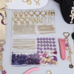 Lip Gloss Keychain Making Kit: Amethyst Crystal Beads, Charms, DIY Jewelry Supplies